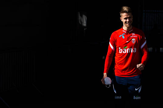 Kristoffer Ajer of the Norwegian national football team