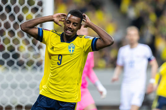 Alexander Isak of Sweden looks dejected