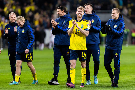 Filip Helander of Sweden celebrates