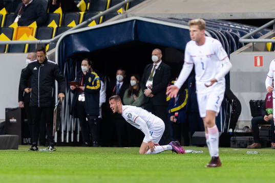 Tomas Pekhart of Czech Republic looks dejected