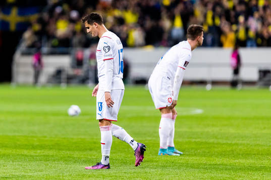 Ales Mateju of Czech Republic looks dejected