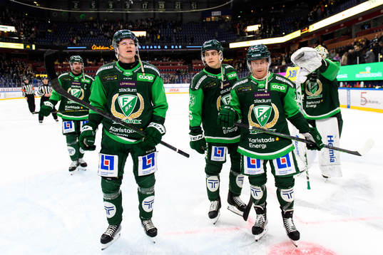 Färjestads Daniel Viksten och Marcus Nilsson deppar