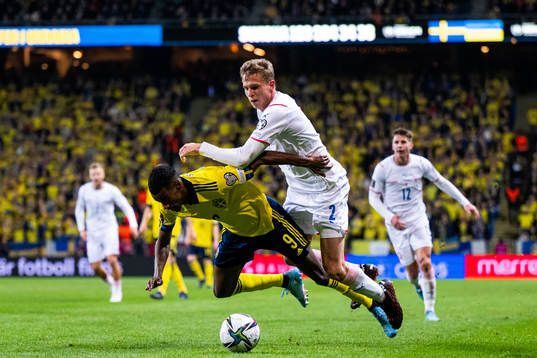 Alexander Isak of Sweden and David Zima of Czech Republic