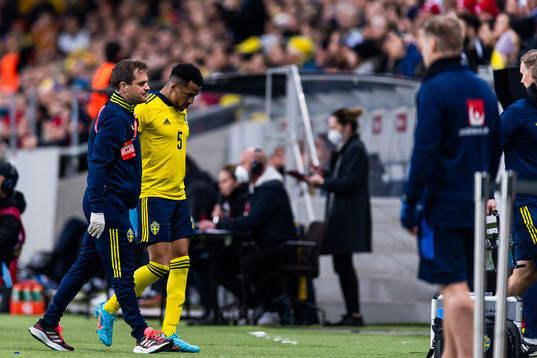 Martin Olsson of Sweden is substituted