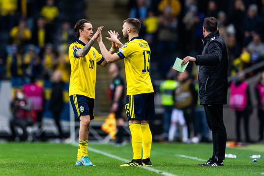 Kristoffer Olsson of Sweden is substituted off for Jesper