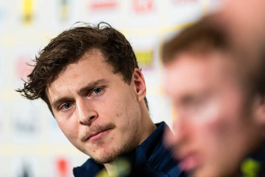 Victor Lindelöf of Sweden at the press conference