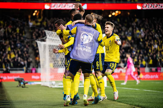 Alexander Isak, Robin Quaison, Anthony Elanga and Mattias