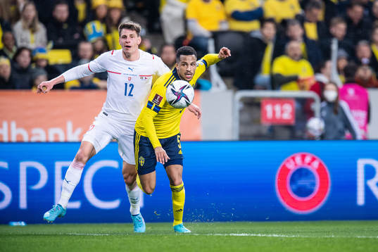 Lukas Masopust of Czech Republic and Martin Olsson of Sweden