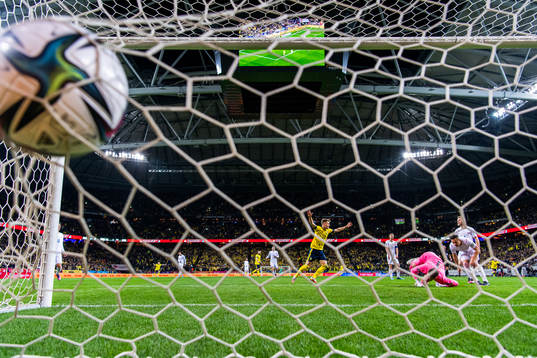 Mattias Svanberg of Sweden celebrates