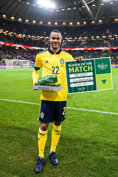 Robin Quaison of Sweden i awarded player of the match