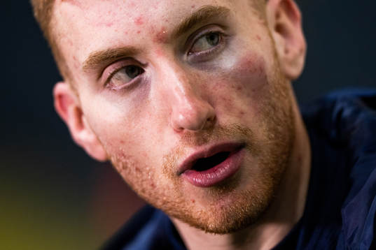 Dejan Kulusevski of Sweden, with a bruise