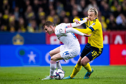 Jakub Jankto of Czech Republic and Emil Forsberg of Sweden