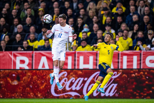 Lukas Masopust of Czech Republic and Martin Olsson of Sweden