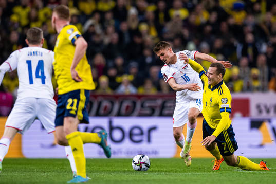Michal Sadilek of Czech Republic and Viktor Claesson of