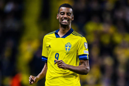 Alexander Isak of Sweden looks dejected
