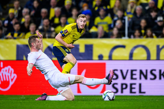 Dejan Kulusevski of Sweden and Adam Hlozek of Czech Republic