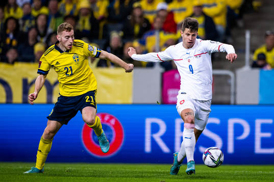 Dejan Kulusevski of Sweden and Adam Hlozek of Czech Republic