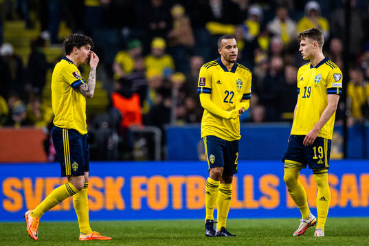 Victor Lindelöf, Robin Quaison and Mattias Svanberg of