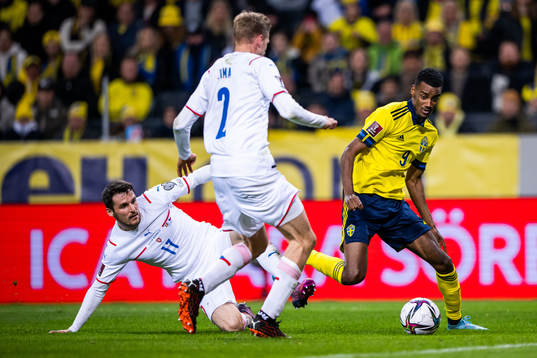 Milan Havel of Czech Republic and Alexander Isak of Sweden