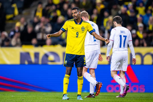 Alexander Isak of Sweden looks dejected