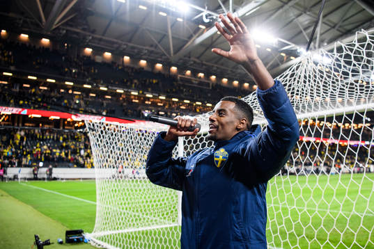 Alexander Isak of Sweden celebrates