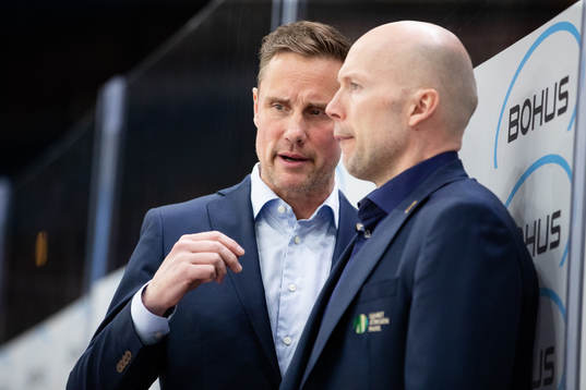 Frölundas tränare Roger Rönnberg och assisterande