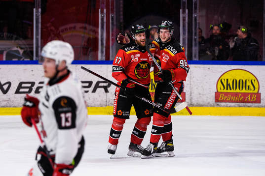 Luleås Linus Omark och Pontus Andreasson jublar