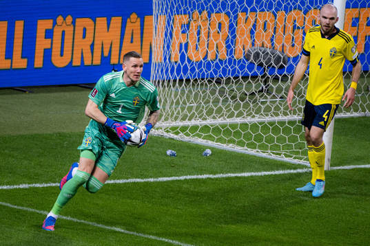Goalkeeper Robin Olsen of Sweden