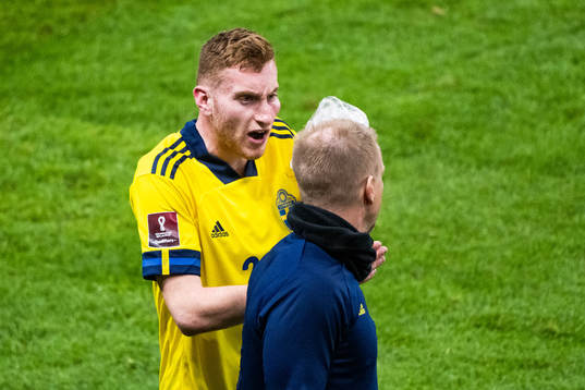 Dejan Kulusevski of Sweden with a bruise