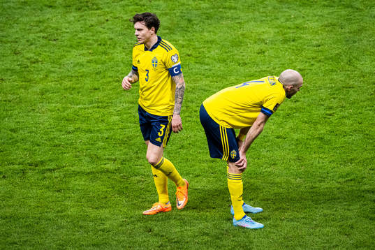Victor Lindelöf and Marcus Danielson of Sweden look
