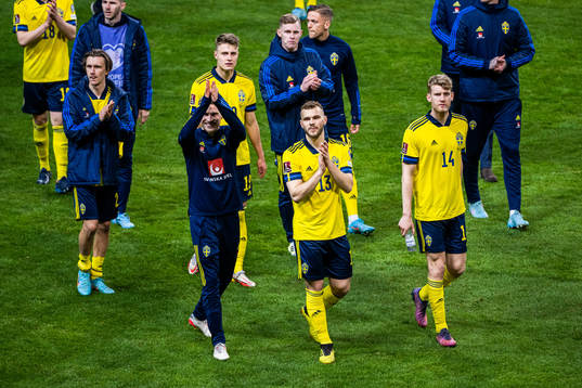 Jesper Karlström and Filip Helander of Sweden celebrate