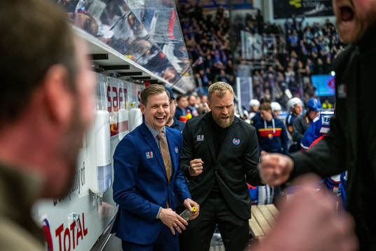 Oskarshamns tränare Martin Filander och assisterande