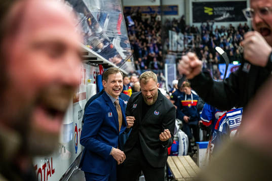 Oskarshamns tränare Martin Filander och assisterande