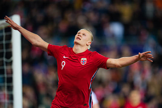 Erling Braut Haaland of Norway celebrates