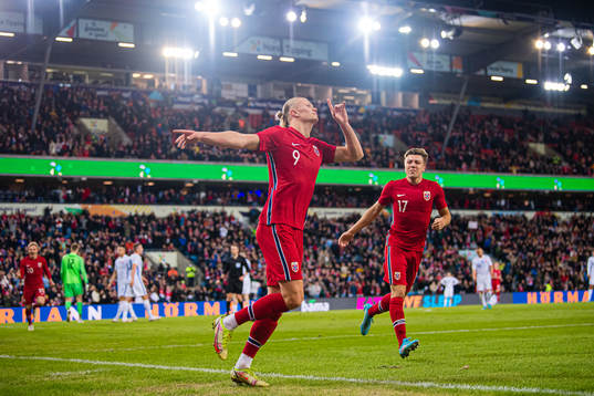 Erling Braut Haaland of Norway celebrates