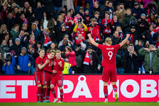 Martin Ødegaard of Norway celebrates