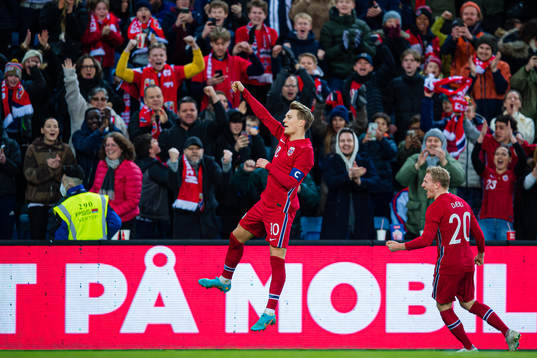 Martin Ødegaard of Norway celebrates