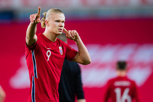 Erling Braut Haaland of Norway celebrates