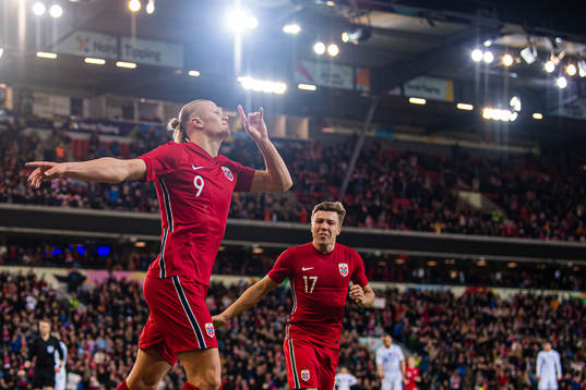 Erling Braut Haaland of Norway celebrates