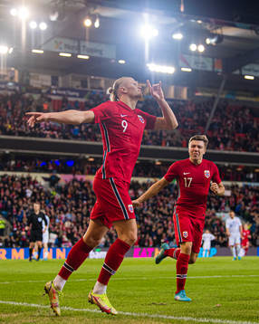 Erling Braut Haaland of Norway celebrates