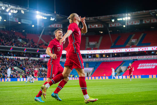 Erling Braut Haaland of Norway celebrates