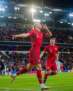 Erling Braut Haaland of Norway celebrates