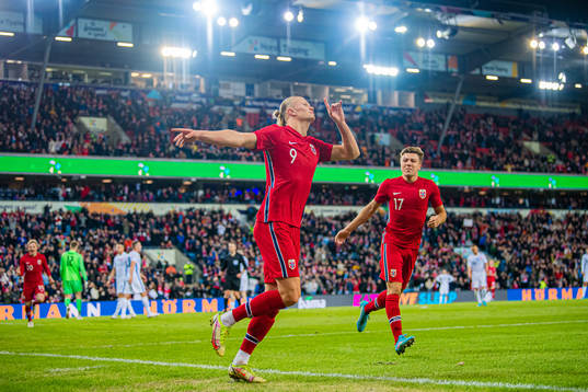 Erling Braut Haaland of Norway celebrates