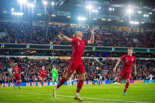 Erling Braut Haaland of Norway celebrates