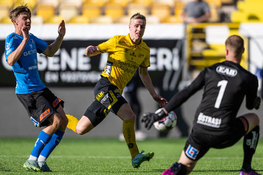 Halmstads Albin Ahlstrand och Elfsborgs Jeppe Møldrup