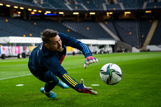 Goalkeeper Kristoffer Nordfeldt of Sweden