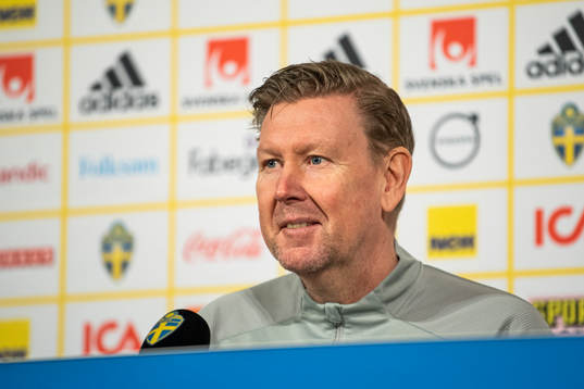 Assisted head coach Peter Wettergren of Sweden attends a
