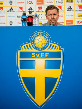 Assisted head coach Peter Wettergren of Sweden attends a