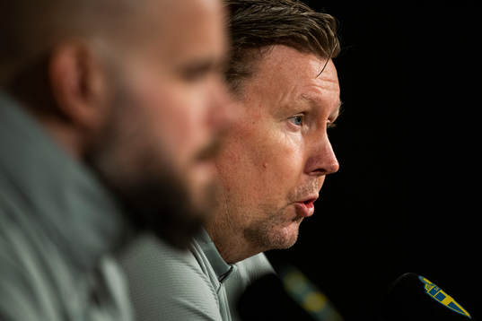 Assisted head coach Peter Wettergren of Sweden attends a