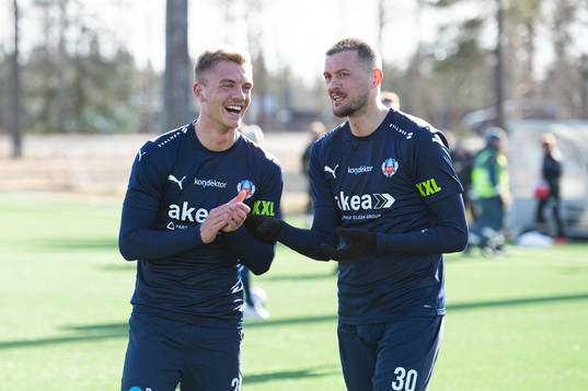 Helsingborgs Dennis Olsson och Albert Ejupi